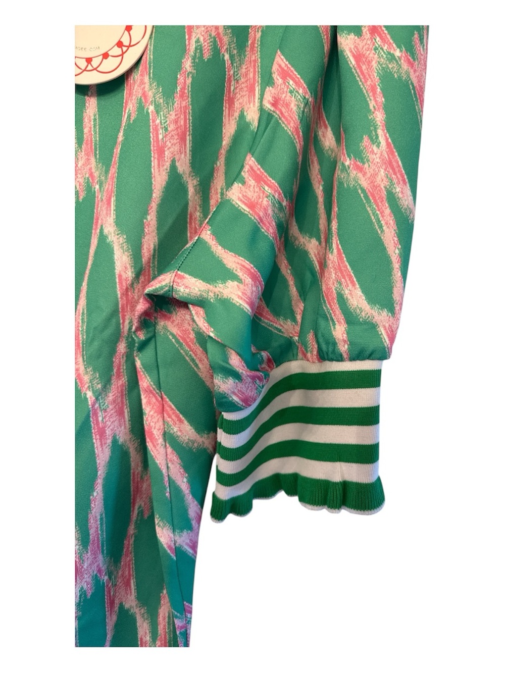 Umgee NWT Green and Pink Abstract Pattern Dress Size Large New - Picture 3 of 4